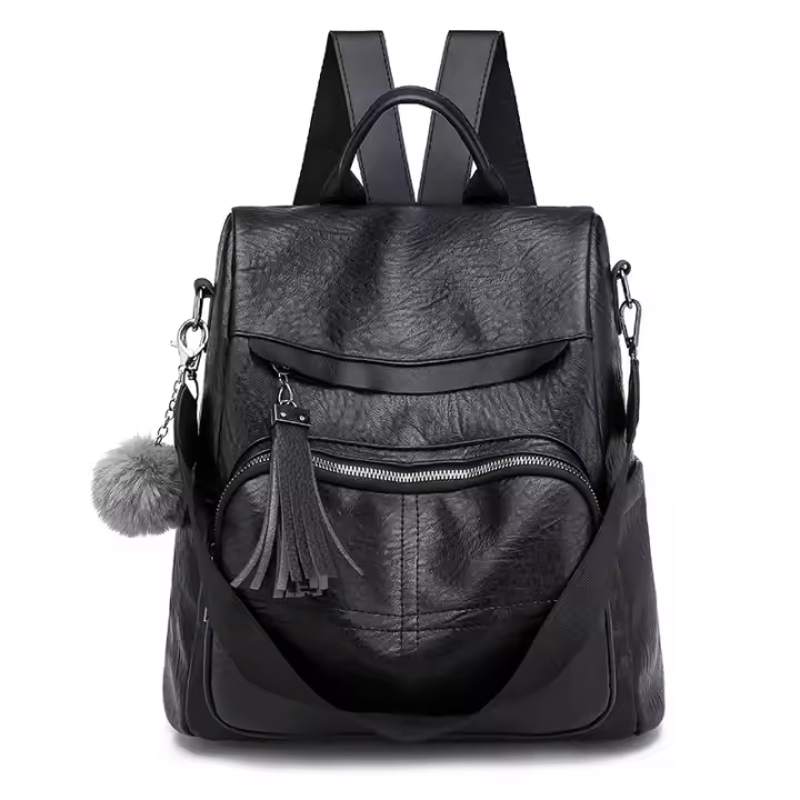 Mochila antirobo de cuero vintage elegante para Mujer, mochila de trabajo de gran capacidad, bolso de hombre informal para Mujer - 1