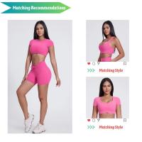 Shorts deportivos de cintura alta con lazo para mujer, para gimnasio, yoga, fitness y entrenamiento. - details 0