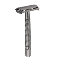 Navaja de Afeitar Ajustable de Doble Cara para Eliminación de Vello Negro y Dorado Seguro para Barberos Manual - details 1