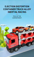 Camión transportador plegable para niños, vehículo de carreras, juegos de competición, almacenamiento de aleación fundido a presión, Mini coche, juguete para niños, regalo novedoso - details 8