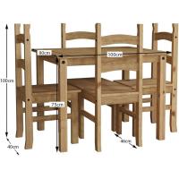 Diseños Juego de Comedor, Madera de Pino, Corona Juego de Comedor de 4 Plazas - details 2