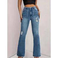 Vaqueros acampanados rotos de cintura alta para mujer, pantalones vaqueros ajustados, moda 2025 - details 1