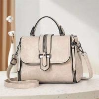 Bolso de hombro diagonal de gran capacidad para mujer de gama alta hecho de PU con patrón geométrico - details 6