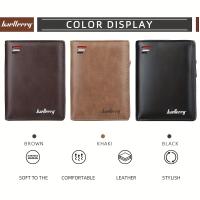 Baellerry-cartera corta de cuero PU con cremallera para hombre, monedero Vintage de gran capacidad, tarjetero - details 0