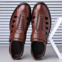 Sandalias de verano para hombre, nuevas, huecas, para playa, de piel suave y transpirable, con velcro. - details 6