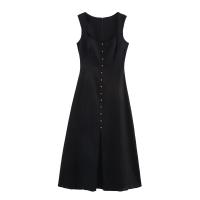PB & ZA2025 vestido sin mangas con cuello cuadrado y cintura sencilla con tirantes y botones, novedad de verano, ropa para mujer - details 2