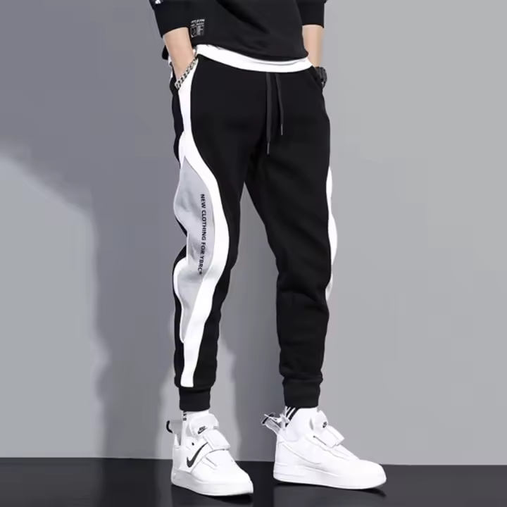 Pantalones De Militar Para Hombre Con Forro De Peluche Estilo Coreano Casual Deporte Otoño Invierno Cargadores Ajustables Al Cinturón - 1
