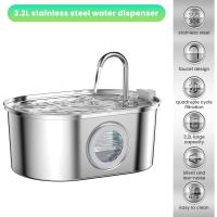Grifo de Agua para Mascotas de Acero Inoxidable 3.2L/108oz Dispensador de Agua para Perros y Gatos - details 3