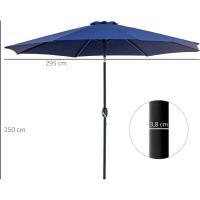 Parasol de Jardín con Manivela Ø295x250 cm Inclinable y Desmontable de Metal para Balcón, Piscina, Patio - details 42