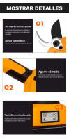 Tijeras de Podar Inalámbricas Swansoft Batería Profesional de 4Ah Diámetro de Corte de 45mm - details 6