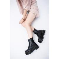 Suelas gruesas con forro polar Botas Dr. Martens, cremalleras laterales, botas cortas de mujer británica, suelas de pastel, botas de trabajo y zapatos de algodón - details 19