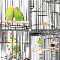 Jaula para pájaros de 2 puertas para pájaros, canarios, adoquines, periquitos, periquitos, piñones, metal, juguete incluido, perchas giratorias - details 4