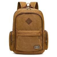 Mochila de lona de moda para hombre, bolso escolar informal Retro, Asa superior y gran capacidad, mochila d - details 10