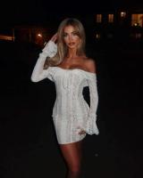 Vestido largo elegante con volantes y borde de encaje para mujer, vestido largo a la moda con cuello redondo y manga acampanada, vestidos largos ajustados para fiesta de verano 2025 - details 36