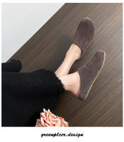 Un pedal de fondo plano bolsa cabeza perezosa medias zapatillas de terciopelo zapatos de mujer de gran tamaño. - details 18
