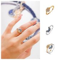 Anillo ajustable de plata con diamantes de imitación para pareja, joyería para el Día de San Valentín, anillo Celestial para niñas, 1 piezas-20 piezas - details 5