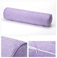 Almohada cilíndrica de lino y algodón, cojín de cabecera de sofá de oficina, extraíble y lavable, Color sólido - details 16