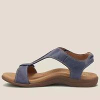 Sandalias de nuevo estilo en stock, talla grande, plataforma gruesa con tacón de cuña, zapatos de mujer con hebilla de velcro y boca de pez. - details 3