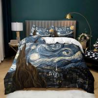 Juego de Cubierta de Edredón y Sábanas con Pintura Moderna Clásica de Van Gogh Noche Estrellada Tamaño Queen Decorativo 3 Piezas - details 6