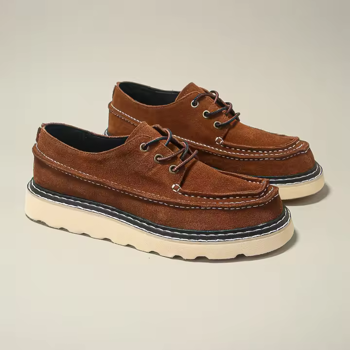 Nuevos zapatos de hombre de cuero genuino, zapatos de cuero de vaca puro de alta gama, casual, gamuza de cuero mate. - 1