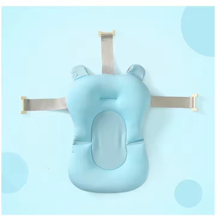 Asiento de baño para Bebé, alfabrilla de Apoyo plegable para bañera de Bebe, almohadilla y Silla para bañera de nuevo Nacido, almohada antideslizante para Bebé, cojín suave y Cómodo para el cuerpo - 1