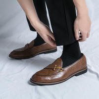 Zapatos Lefu para hombre, calzado de cuero PU, Color sólido, Simple, moda, transpirable, británico, grande, 38-46 - details 14
