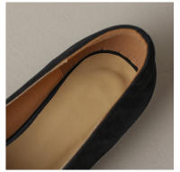 Zapatos individuales mate con punta en punta para mujer, tacones bajos que combinan con todo, color marrón, estilo retro - details 14