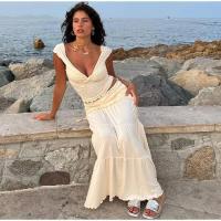 Conjunto de Moda de Verano para Mujer Top de Encaje con Cuello en V y Falda Larga de Cintura Alta - details 17