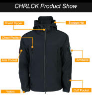 Chaqueta de Senderismo Impermeable para Hombres en Invierno-Otoño Abrigo Suave de Carcasa Táctica a Prueba de Viento con Capucha Ideal para Pesca, Acampar, Escalar - details 4