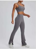 Conjunto deportivo USTADO de 2 UDS Yoga TRE para mujer, sujetador de entrenamiento transpirable Fiess, camiseta corta de manga larga para gimnasio, parte inferior ajustada para acampar - details 24