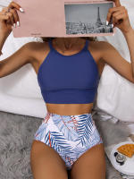 Sexy de cintura alta Bikini nueva Halter traje de baño mujeres bañador Bikini femenino de impresión traje de baño de verano Biquini - details 1