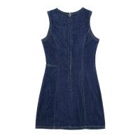 OUWU- Vestido Vaquero Corto Para Mujer, Prenda Ajustada Con Cuello Redondo Y Cintura Sin Mangas, Novedad De Primavera 2025 - details 2