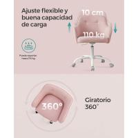 Silla de estudio, giratoria, altura ajustable, carga de 110 kg, marco de acero, tela de algodón-lino transpirable, para estudio, dormitorio, marrón OBG019K01 - details 21