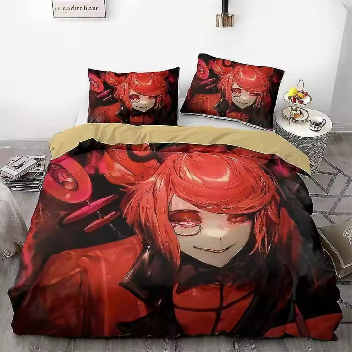 B2032 Sábanas de anime Juego de tres piezas Juego de cama de 3 piezas 1 funda de edredón y 2 fundas de almohada Sábanas gb2032 - 1