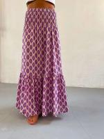 Faldas de moda para mujer, novedad de verano, primavera, informal, combina con todo, holgada, con cintura elástica, estampado ral, falda bohemia de estilo etnico - details 0
