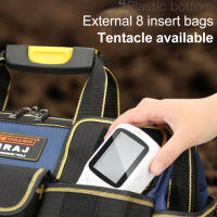 Bolsa de herramientas multifunción 1680D para electricista, bolsa de tela Oxford, bolsa de herramientas de boca ancha, bolsa de almacenamiento impermeable para llave y destornillador - details 4