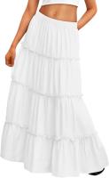 Mujeres Bohemio largo verano Swing plisado A-line elástico Vestido de cintura alta con bolsillos - details 3
