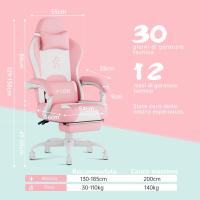 Silla Gaming Ergonómica Tejido de Alta Tecnología Silla de Oficina con Reposapiés Negro - details 20