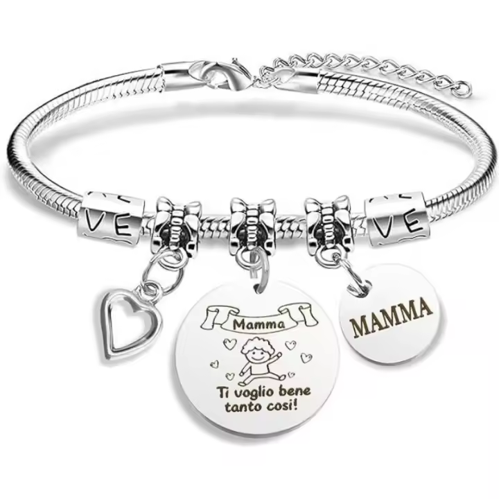 Pulsera de acero inoxidable, pulsera con letras de etiquetas, pulsera de accesorios, venta caliente en Italia - 1