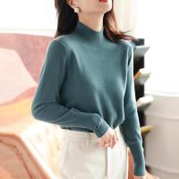 Otoño Invierno chic suéteres inferiores mujer moda jersey de cuello alto ajustado de manga larga Jersey de punto suave cálido Pull Femme Top - details 4