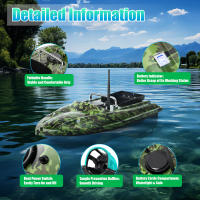 Barco de Cebo de Pesca Navegación GPS Control Remoto Inalámbrico 500m para Llagos Camuflaje - details 3