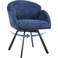 Silla Giratoria de Oficina 360° Diseño de Flor para Escritorio Silla de Maquillaje Chenilla para Sala de Estar, Dormitorio y Estudio Color Blanco - details 9