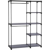 Armario de Ropa, Perchero, Burro Ropa, 124 x 43 x 182 cm, 2 Secciones para Colgar, con Compartimentos, Gran Capacidad, para Dormitorio, Salón, Lavandería, Topo RYG026R02 - details 23