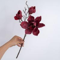 Rama de Magnolia Artificial de lujo, elegante simulación de tacto Real, Magnolia grande hecha a mano, flor falsa realista - details 4