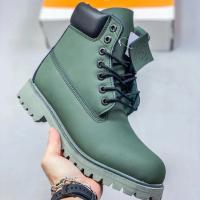 Botas amarillas grandes de piel de vaca para hombres y mujeres, modelos de pareja, botas Martin, zapatos altos impermeables para exteriores - details 2