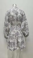 Vestido de Cinturón de Encaje Impreso Vintage Moda de Primavera-Verano para Mujeres - details 4