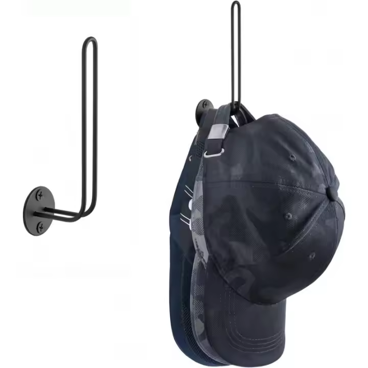 Organizador de Gorras de Béisbol de Metal 5 Pulgadas Ahorro de Espacio Montado en la Pared 2 Pcs - 1
