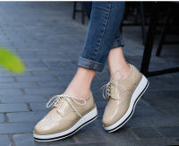 Zapatos informales de cuero genuino para mujer, zapatillas con cierre de cordones, zapatos planos Derby, Retro Brock, Oxfords - details 19