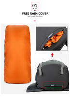 Mochila de Montañismo para Acampar y Senderismo de 75L con Cubierta de Lluvia Bolsa Deportiva al Aire Libre de Nylon Capacidad 60-80 Litros Peso 40-50kg - details 2