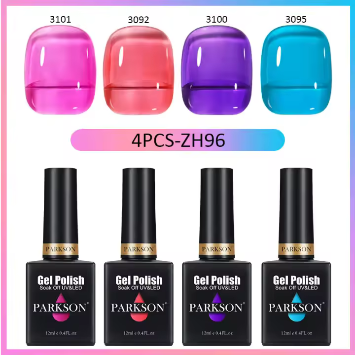 Parkson-Juego de 4 piezas de esmalte de uñas en Gel, laca semipermanente UV para manicura, 12ML - 1